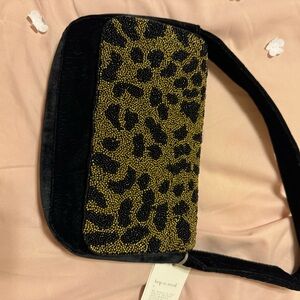 Leopard Print Black and Gold Women's Bag